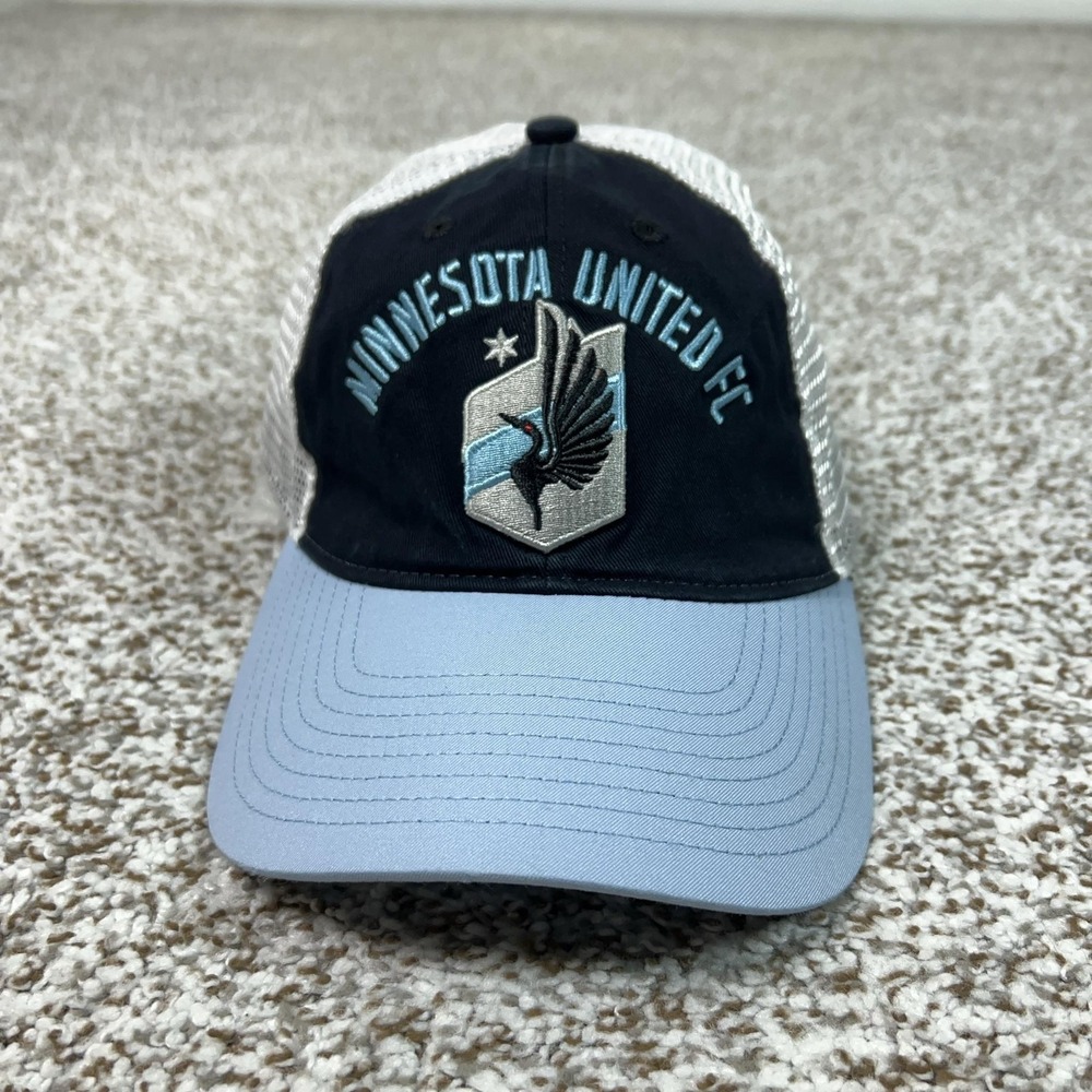Minnesota United FC Hat Cap Snap Back Mens One Size Blue MLS Soccer Trucker Mesh